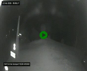 Webcam au col du Somport, côté français, sur la N134, dans les Pyrénées, en direction de l'Espagne, à 1632 mètres d'altitude