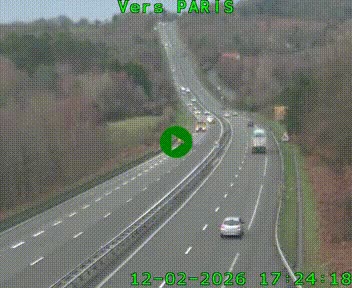 Caméra routière sur l'autoroute A20 à Bessines-sur-Gartempe. Vue orientée vers Paris