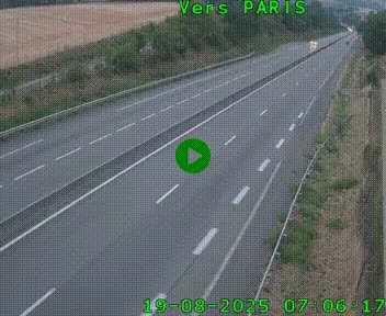 Caméra routière sur l'autoroute A20 à Saint-Hilaire-Bonneval, au sud de Limoges. Vue orientée vers Paris