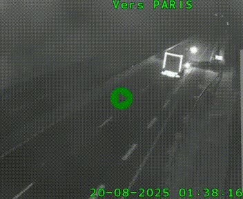 Caméra routière sur l'autoroute A20 à Saint-Hilaire-Bonneval, au sud de Limoges. Vue orientée vers Paris