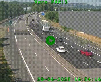 Caméra routière sur l'autoroute A20 à Brive-la-Gaillarde, à la jonction avec l'A89. Vue orientée vers Paris