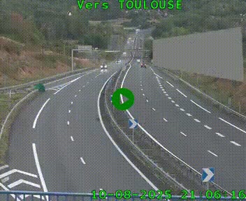Caméra routière sur l'autoroute A20 à Noailles, en périphérie de Brive-la-Gaillarde. Vue orientée vers Toulouse