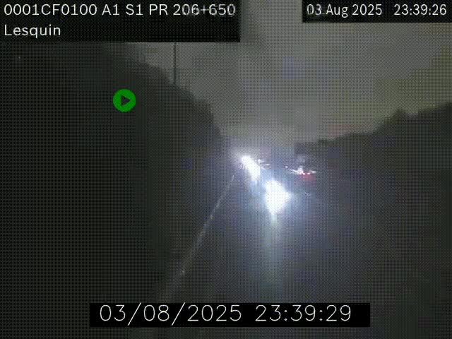 Webcam autoroute A1 à hauteur de Lesquin. Vue orientée vers Lille