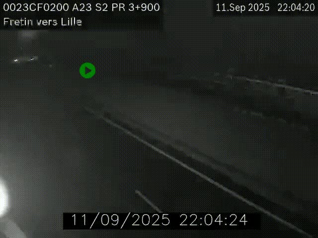 Webcam autoroute A23 à hauteur de Fretin. Vue orientée vers Lille
