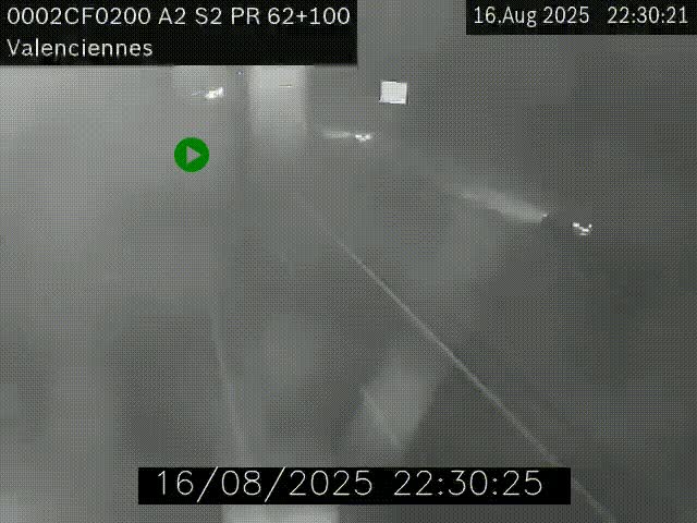 Webcam autoroute A2 à Valenciennes. Vue orientée vers Maubeuge et Mons (Belgique)