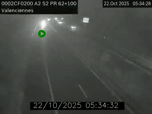 Webcam autoroute A2 à Valenciennes. Vue orientée vers Maubeuge et Mons (Belgique)