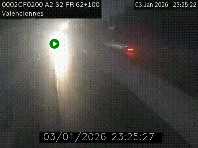 Webcam autoroute A2 à Valenciennes. Vue orientée vers Maubeuge et Mons (Belgique)