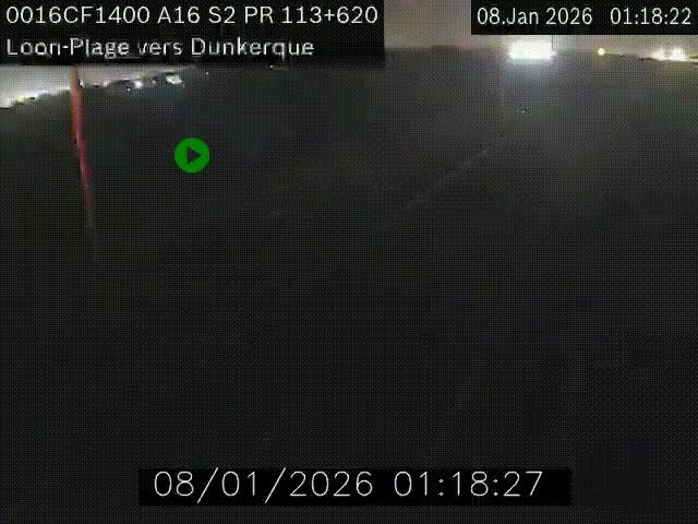 Webcam autoroute A16 à hauteur de Loon-Plage. Vue orientée vers Dunkerque et la Belgique.