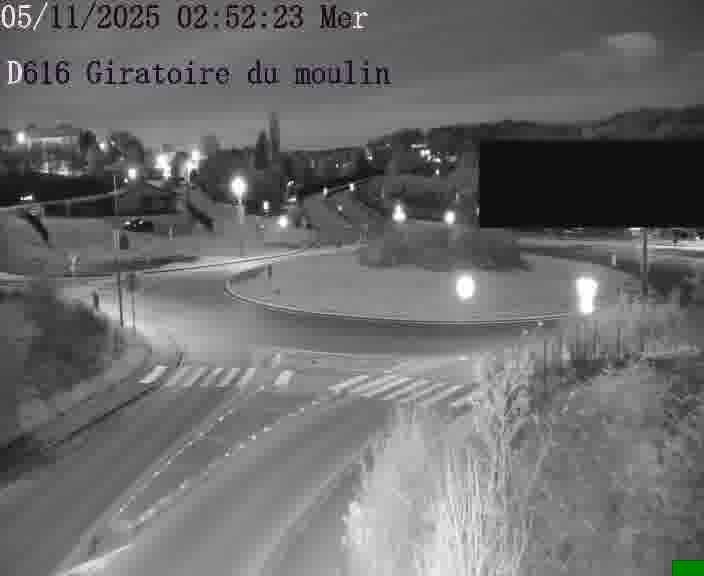Webcams sur la D616, sur le contournement d'Audun-le-Tiche. Vue orientée vers le rond-point du Moulin, en provenance du Luxembourg