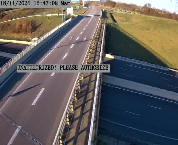 Caméra de trafic sur D1 (France) à Argancy, orientée vers Thionville, permettant d’évaluer fluidité, incidents et densité automobile.