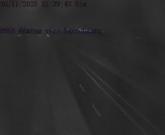 Caméra routière située sur D955 (France) à Heming, orientée vers Sarrebourg, surveillant en continu la circulation locale et régionale.