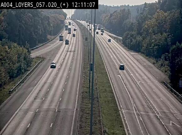 Webcam dans la montée de Loyers sur l'E411, après le viaduc de Beez en venant de Namur et en direction du Luxembourg