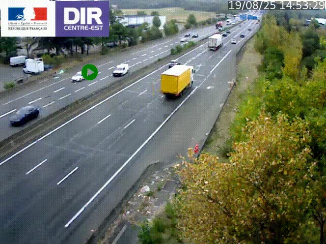 Caméra de circulation à Saint-Priest à la jonction entre l'A43 et l'A46 en direction de Marseille