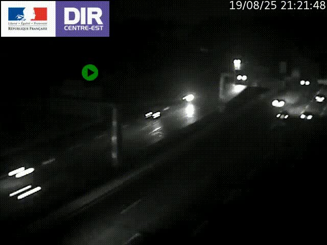 Caméra de circulation routière sur le boulevard périphérique Laurent Bonnevay de Lyon (D383) à hauteur de Bron, avant la jonction avec l'A43. Vue orientée vers l'échangeur