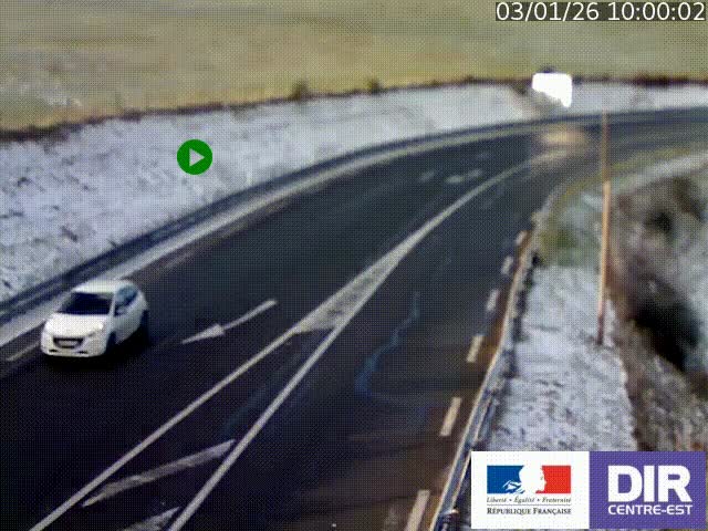 Webcam sur le col Pin Bouchain, vue orientée vers Roanne, en provenance de Lyon sur la nationale 7 (N7)