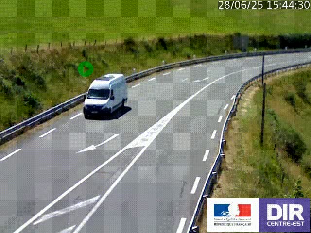 Webcam sur le col Pin Bouchain, vue orientée vers Roanne, en provenance de Lyon sur la nationale 7 (N7)