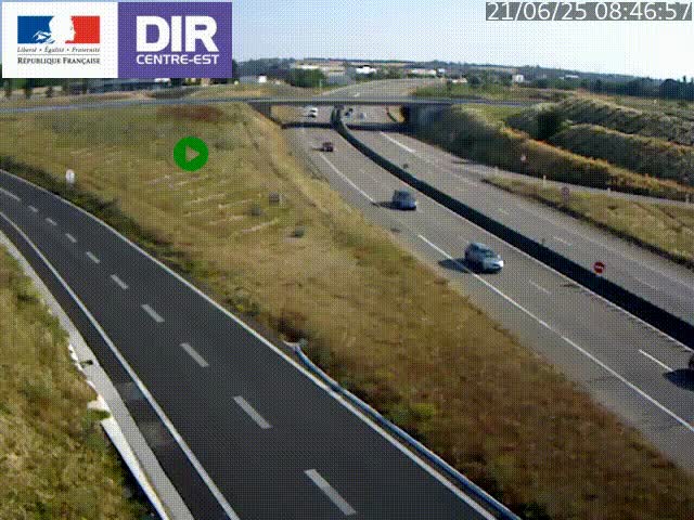 Webcam sur le contournement de Valence, sur la Nationale 7, caméra orientée vers Lyon