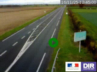 Webcam routière sur la RN7 à hauteur de Toulon-sur-Allier, entre Moulins et Vichy