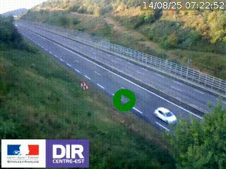 Webcam au niveau du col de Bois Clair à hauteur de Cluny sur la N79. Vue orientée vers Mâcon