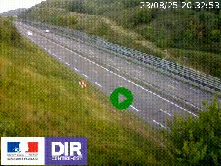 Webcam au niveau du col de Bois Clair à hauteur de Cluny sur la N79. Vue orientée vers Mâcon