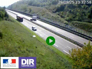 Webcam au niveau du col de Bois Clair à hauteur de Cluny sur la N79. Vue orientée vers Mâcon
