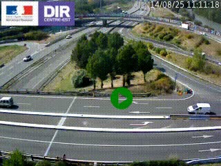 Webcam traffic à Grenoble-sud sur l'autoroute A480. Vue orientée vers l'entrée et la sortie de Grenoble
