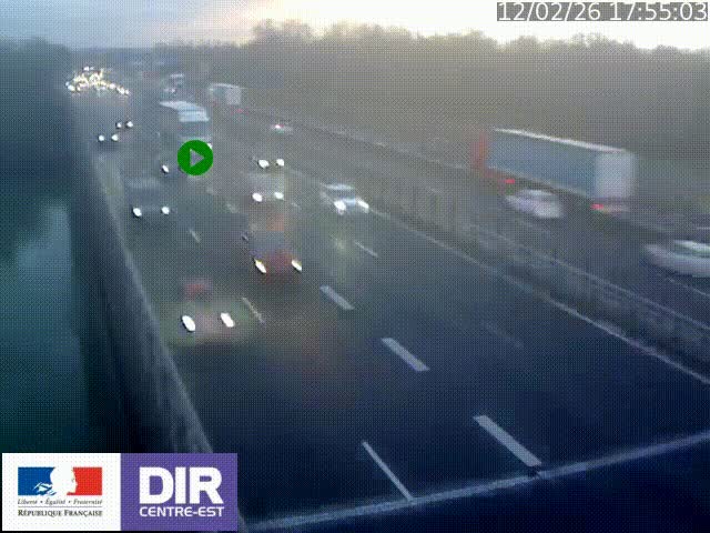 Caméra trafic à la jonction entre l'A46 (Rocade-est de Lyon) et l'A42 à hauteur de Vault-en-Velin en direction de Marseille