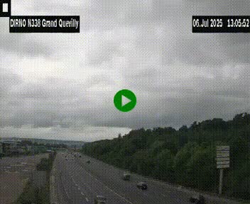 Webcam routière sur N338 à hauteur de Grand-Quevilly en périphérie de Rouen. Vue orientée vers Rouen