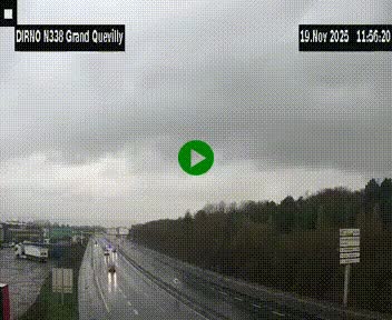 Webcam routière sur N338 à hauteur de Grand-Quevilly en périphérie de Rouen. Vue orientée vers Rouen