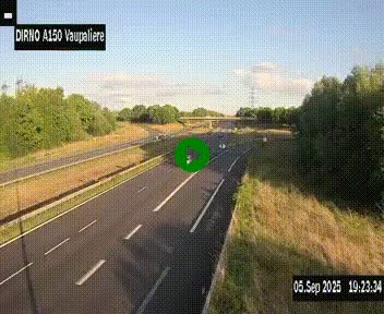 Webcam autoroute A150 à hauteur de La Vaupalière en périphérie de Rouen. Vue orientée vers Rouen