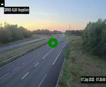 Webcam autoroute A150 à hauteur de La Vaupalière en périphérie de Rouen. Vue orientée vers Rouen
