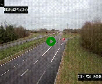 Webcam autoroute A150 à hauteur de La Vaupalière en périphérie de Rouen. Vue orientée vers Rouen