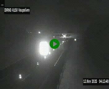 Webcam autoroute A150 à hauteur de La Vaupalière en périphérie de Rouen. Vue orientée vers Rouen