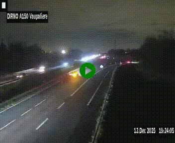 Webcam autoroute A150 à hauteur de La Vaupalière en périphérie de Rouen. Vue orientée vers Rouen