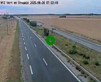 Webcam à hauteur de Vert-en-Drouais sur la N12, en périphérie de Dreux. Vue orientée vers Alençon