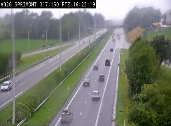 Webcam A26 (E25) à Sprimont, sur l'autoroute entre Liège et Arlon. Vue orientée vers le Luxembourg