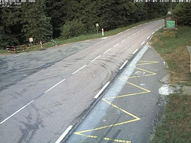 Webcam en haut du col des Fenesses, aussi appelé col du Ménil sur la D486 à 593 mètres d'altitude dans les Vosges