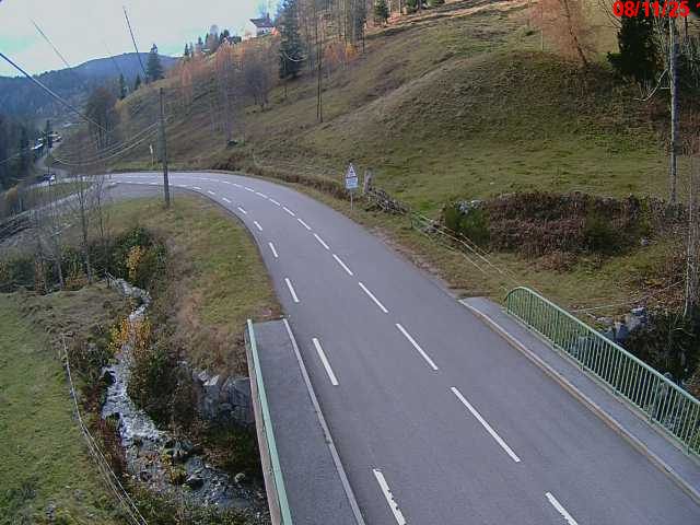 Webcam en haut du col d'Oderen sur la D43 à 830 mètres d'altitude dans les Vosges