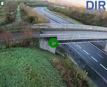 Webcam sur A84 à hauteur de Pont-Farcy, au niveau du pont autoroutier sur la Vire, au sud de Saint-Lô