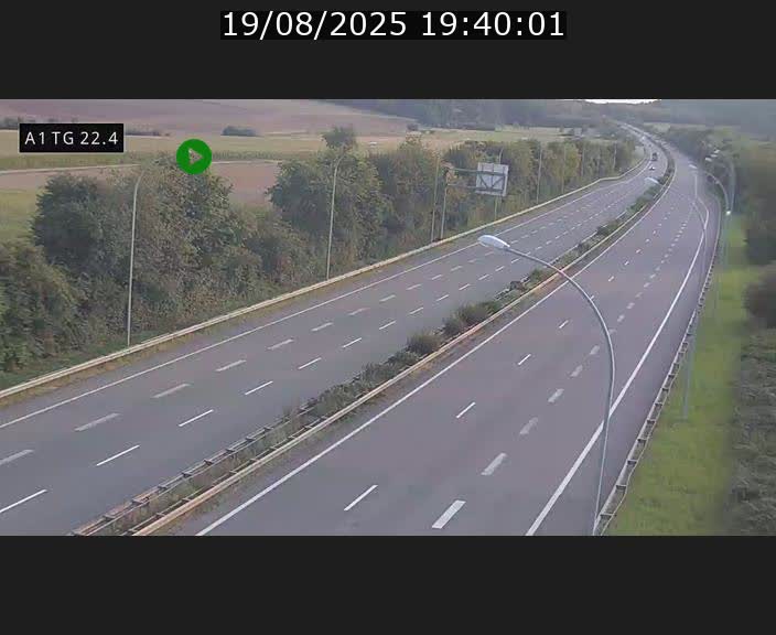 Traffic live webcam Luxembourg Flaxweiler - A1 direction Luxembourg - BK 22.4
