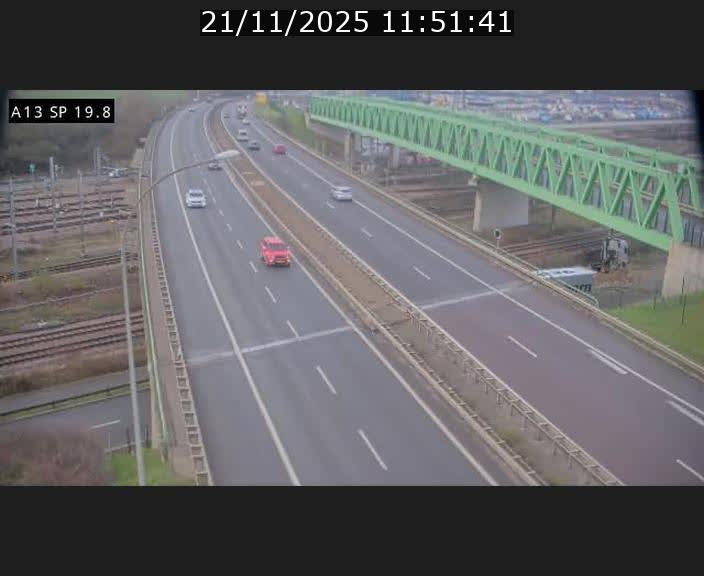 Traffic live webcam Luxembourg Croix de Bettembourg - A13 direction Esch-sur-Alzette - BK 19.8