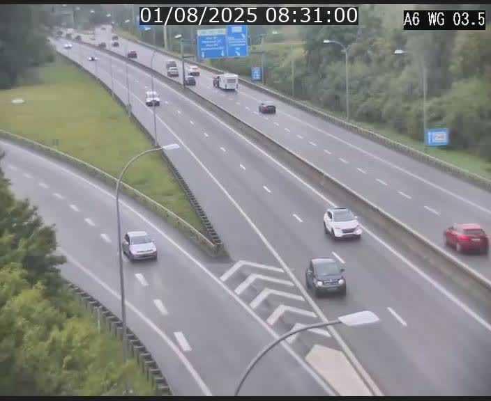 Traffic live webcam Luxembourg - Croix de Cessange - A6 - BK 3.5 - direction France/Allemagne