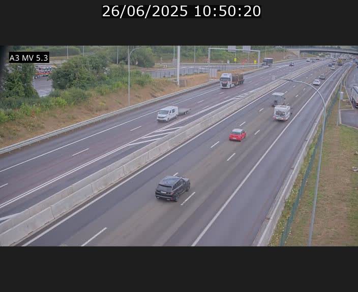 Webcam à l'Aire de Berchem au Luxembourg sur l'A3. Vue orientée vers la France