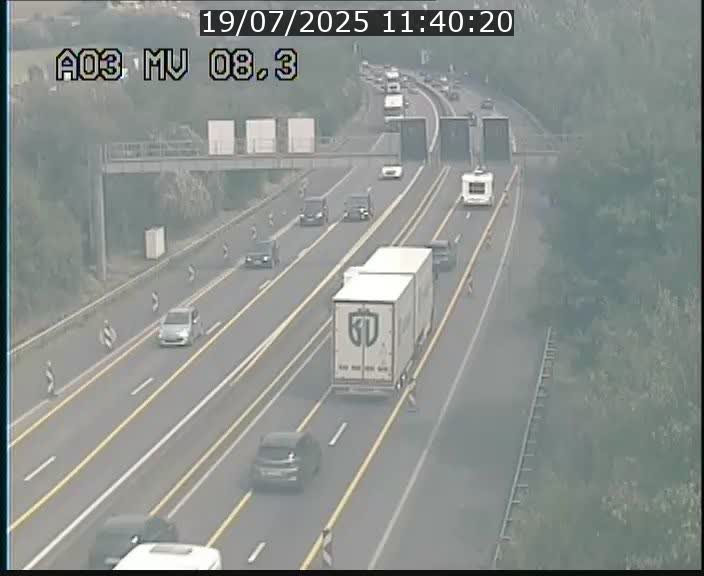 Webcam Autoroute après la Croix de Bettembourg en direction de Luxembourg sur l'A3