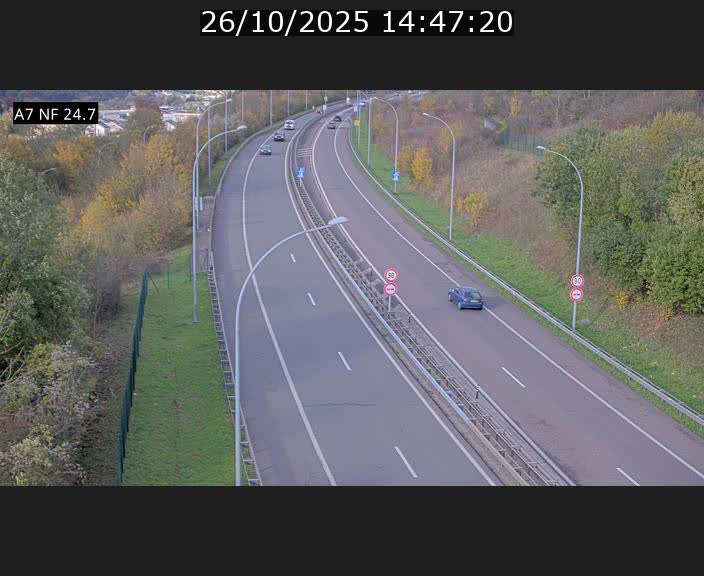 Caméra trafic Luxembourg - A7, Schieren direction Mersch