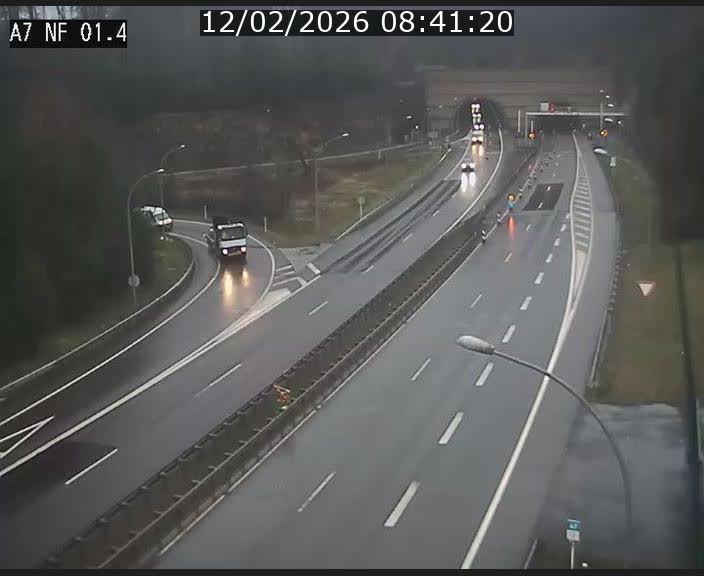 Caméra autoroute Luxembourg A7 - Echangeur Waldhaff - direction Tunnel Stafelter