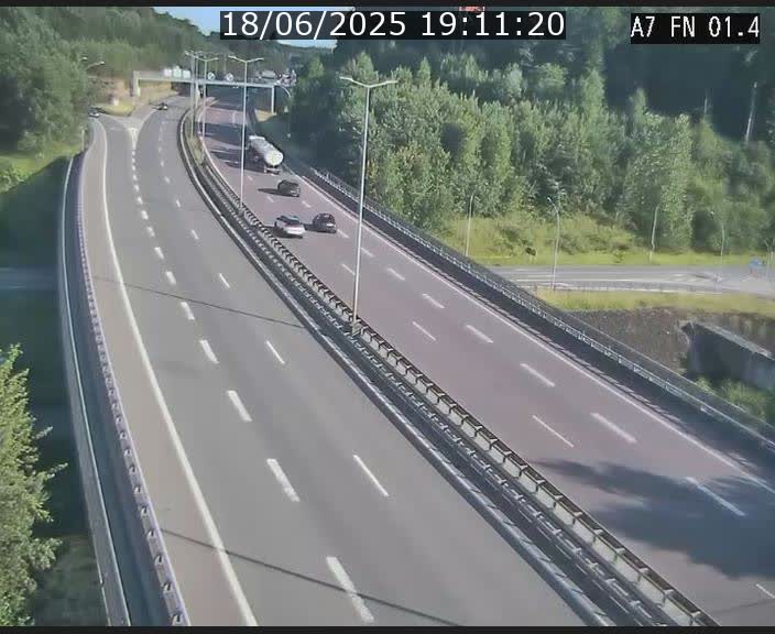 Caméra autoroute Luxembourg A7 - Tunnel Stafelter - direction Echangeur Grünewald