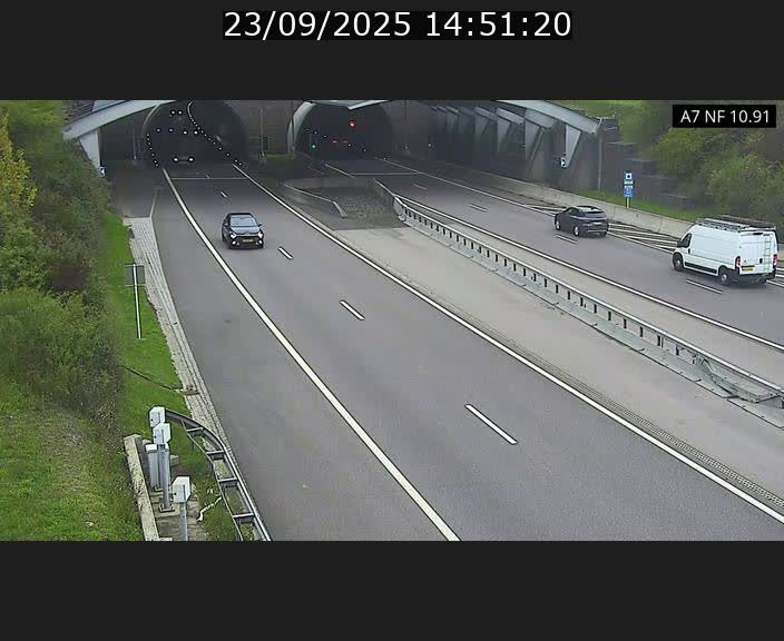 Caméra trafic Luxembourg - A7, Tunnel Gousselerbierg, entrée sud, direction Mersch