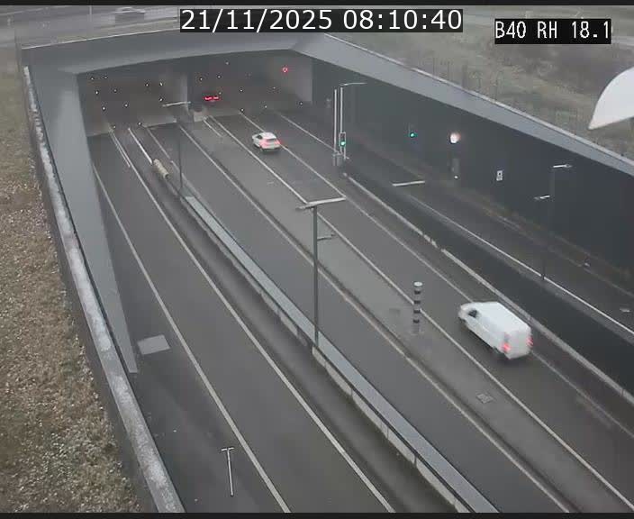 Webcam sur la route de contournement d'Esch-Belval avant le tunnel Central Gate au niveau de la porte de France et du radar fixe