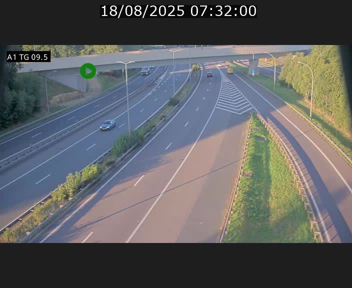 Traffic live webcam Luxembourg Jonction Grünewald - A1 direction Luxembourg-ville - BK 9.5